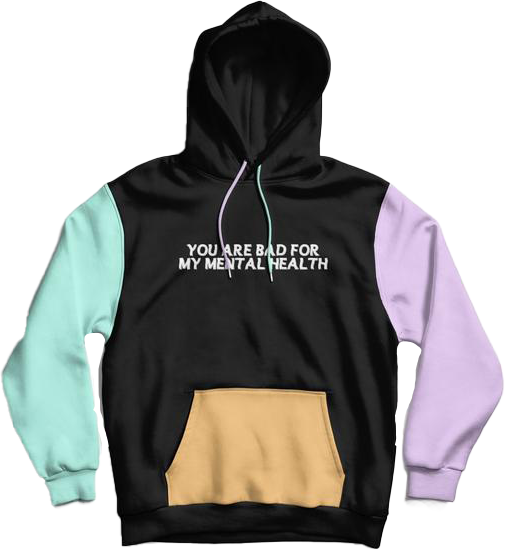 Purple Yellow and Black Colorblock Hoodie